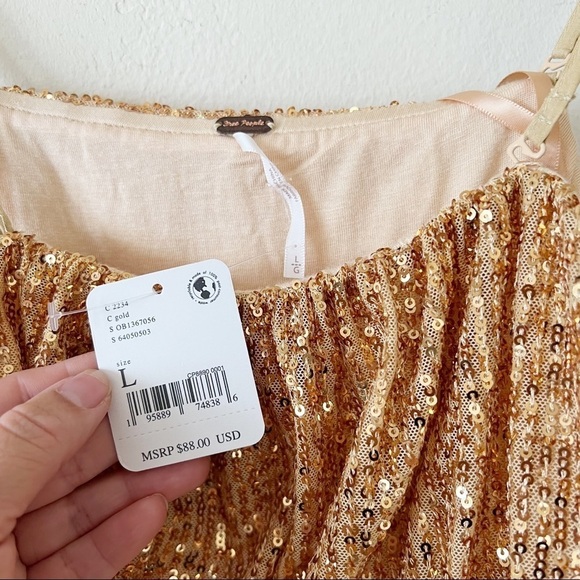 NWT Free People Sequin Crop Top - Picture 3 of 6